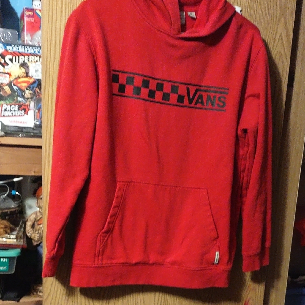 Vans Scarlet Hoodie with Black Checkered Logo - Picture 7 of 8